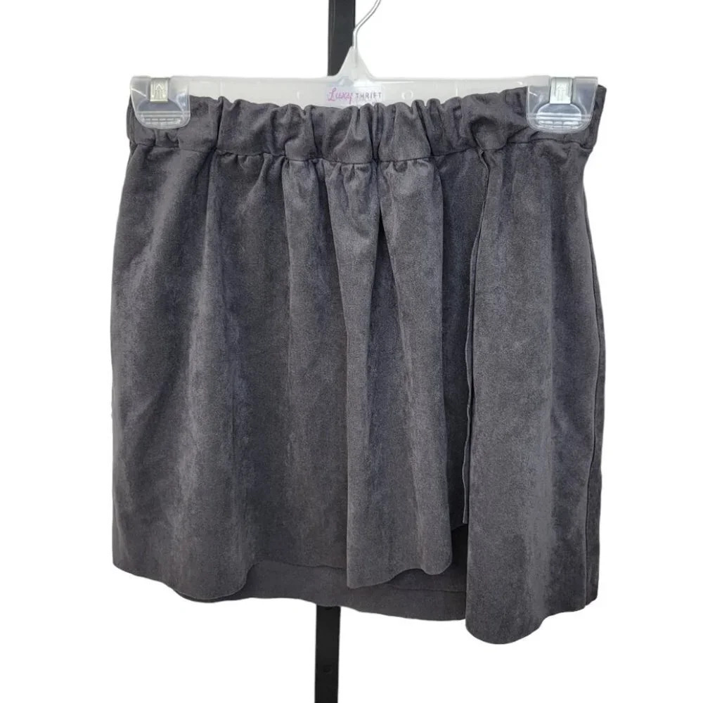 Aritzia Wilfred Free Nescher Faux Suede Skirt Size  Small Gray